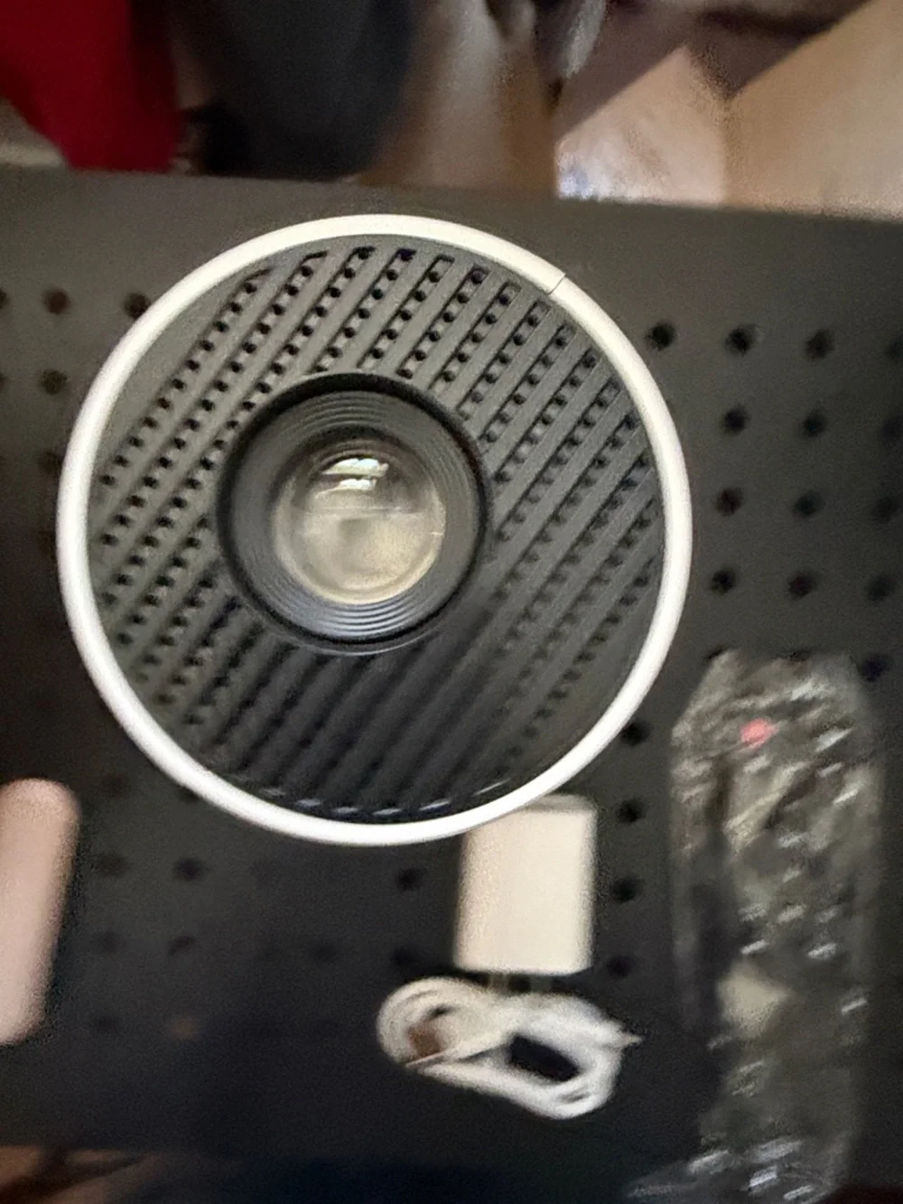 White Home Projector with Remote and USB Charger